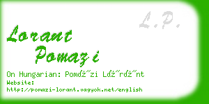 lorant pomazi business card